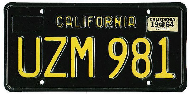 Ca License Plate 37875m1